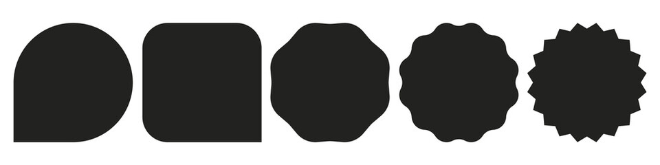 Black badge geometric shape set