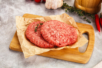 Raw beef minced meat cutlet