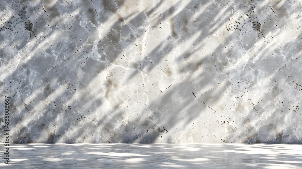 Aufkleber 3d render of abstract pearl granite background with shadows and sun rays, empty space for product pr