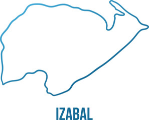 Izabal, guatemalan administrative department map. Hand drawn simple stylized outline shape
