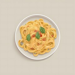 Minimalist noodle, pasta illustration for logo and branding. Simple and elegant design