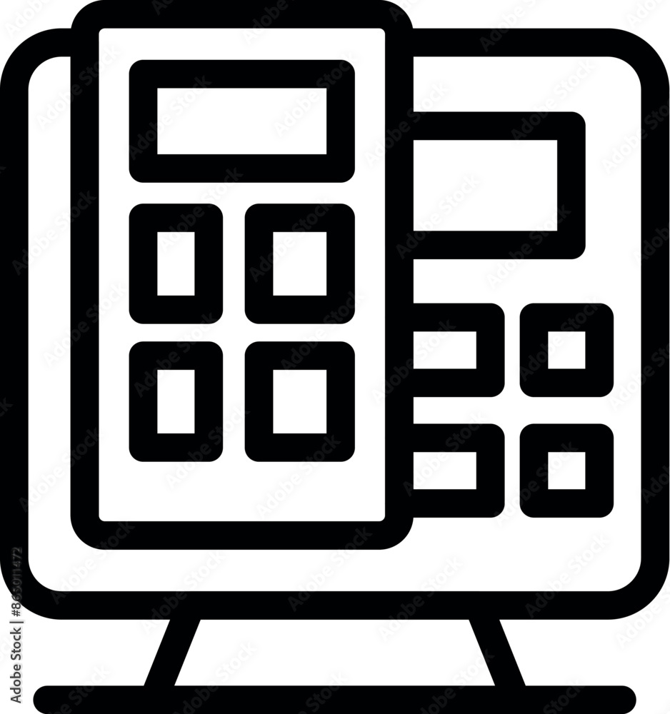 Poster this icon of an online calculator is a great visual for representing online calculation