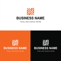 letter N logo design, Minimalist N initial based vector icon
