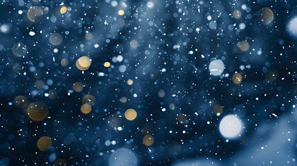 Obraz premium abstract winter christmas night baubles and blurred shiny lights sparkle background,bokeh lights falling snowflakes.generative ai