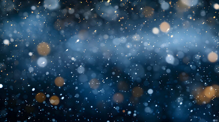 Fototapeta premium abstract winter christmas night baubles and blurred shiny lights sparkle background,bokeh lights falling snowflakes.generative ai
