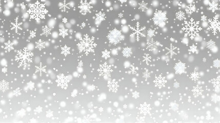 falling snowflakes on white background,cold flake elements on transparent background,generative ai