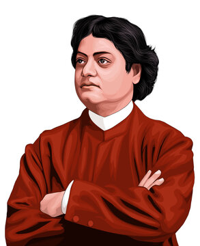 Swami Vivekananda portrait illustration