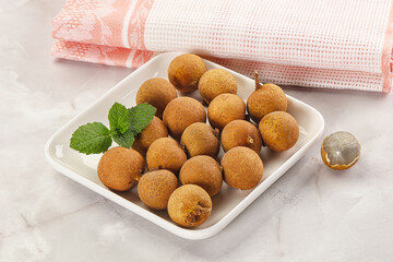 Tropical delicous fruit Longan heap