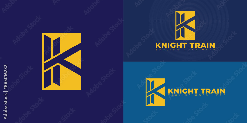 Aufkleber abstract initial rectangle letters kt or tk logo in yellow color isolated on multiple background col