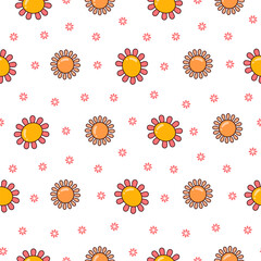 Bud flower plant. Seamless pattern. Nature and spring. Hand drawn style. Vector drawing. Design ornaments.