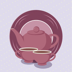 Set of teapot with cups