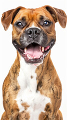 Obraz premium well-behaved brown and white dog is smiling