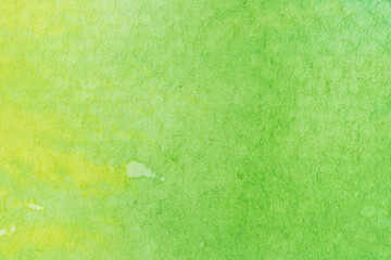green, yellow watercolor, paint stroke gradient color combination on drawing paper use as background
