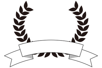 月桂冠とリボンのアイコンイラスト