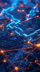 Fototapeta premium Abstract digital image with a glowing chain