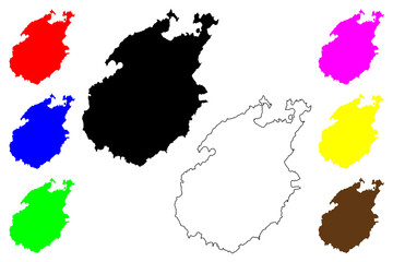 Paros island (Aegean Sea, Hellenic Republic, Greece) map vector illustration, scribble sketch Paros map