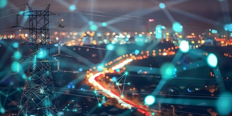 Smart grids optimize energy distribution during disasters to keep critical infrastructure powered. Concept Disaster Resilience, Energy Management, Smart Grid Technology, Critical Infrastructure