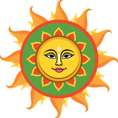 Traditional sinhala and tamil new tear sun in Sri Lanka ,Vector illustration art