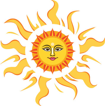 Traditional sinhala and tamil new tear sun in Sri Lanka ,Vector illustration art