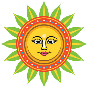 Traditional sinhala and tamil new tear sun in Sri Lanka ,Vector illustration art