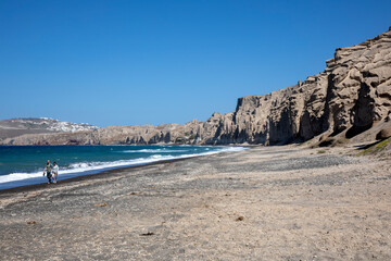 Santorini - Greece - May 17, 2024: Vlychada beach, Santorini, Cycladic Islands, Greece.