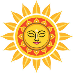 Traditional sinhala and tamil new tear sun in Sri Lanka ,Vector illustration art