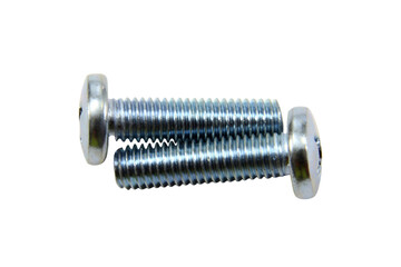 2 threaded nuts isolated on white background.