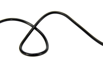 Wire cable of usb and adapter isolated on white background.Electronic Connector.Selection focus.