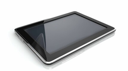 Touch screen tablet isolated on white background