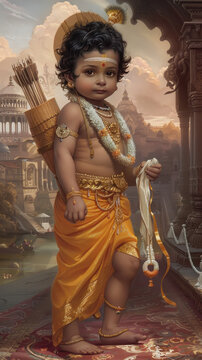 little boy in lord ram costume