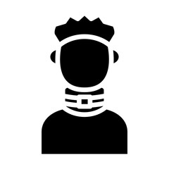 Broken Neck Vector Glyph Icon Design