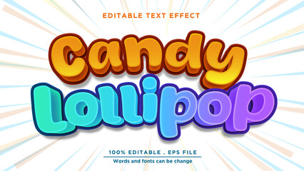 Candy lollipop tetx label. Lollipop text style effect