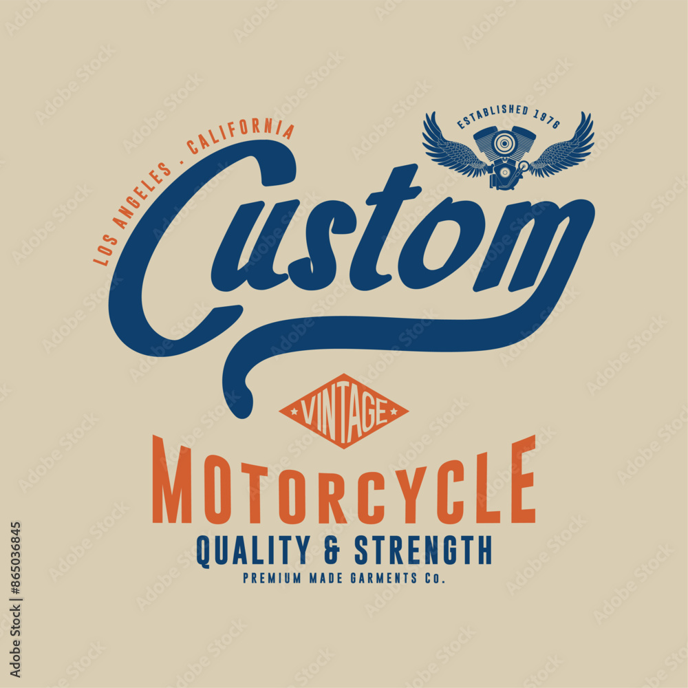 Poster tee print design with eagle drawing as vector