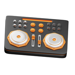 Fototapeta premium DJ Mixer 3D Music Illustration