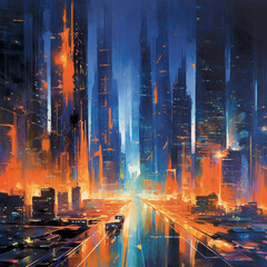 City Skyline at Sunset