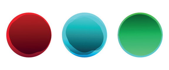 Red blue green squares with paint brush stroke style isolated on white background. Collection of textured effects.vector illustration