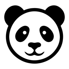Panda Face Silhouette logo Icon