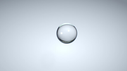 Closeup 3d render science idea concept of shape atom cell floating split cells isolate on white background.