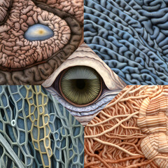 Close-Up Views of Creature's Skin Textures and Eye