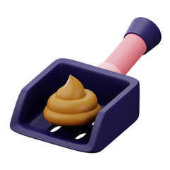 Pet Poop Shovel 3D illustration