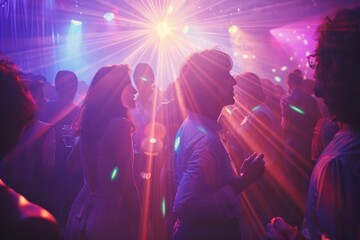 Obraz premium Vibrant Party Night: Young People Dancing and Having Fun