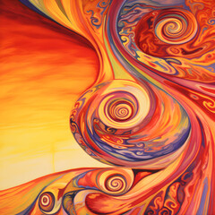 Colorful Abstract Swirls Painting