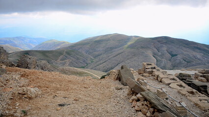 Turkey,Mount Nemrut, on its summit stands the tomb sanctuary of King Antiochus I of Commagene
