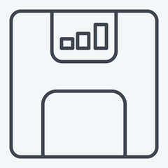 Icon Floppy Disk. related to Office symbol. line style. simple design illustration