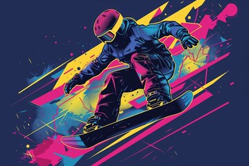 abstract snowboarder