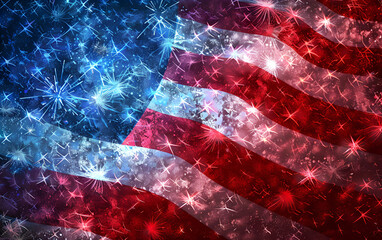 Red, White, and Blue Fireworks for July 4th
