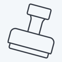 Icon Stamp. related to Office symbol. line style. simple design illustration