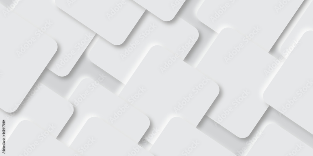 Poster abstract white and grey geometric overlapping square pattern, design of technology background with s