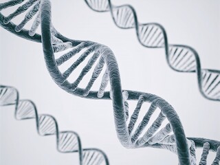 Unveiling the Blueprint of Life: A Close-up View of DNA Helix on White Background