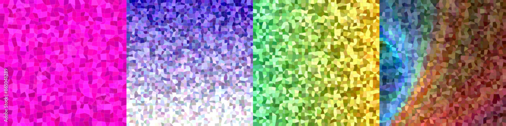Poster abstract rectangle polygon pattern background set